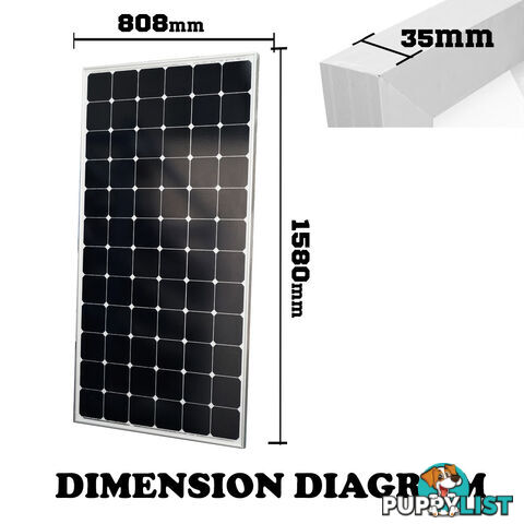 12V 250W Solar Panel Generator Power Mono Caravan Camping Battery Charging Kit