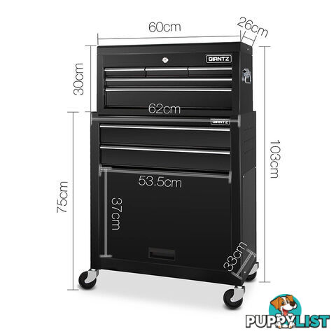 7 Drawer Toolbox  Black