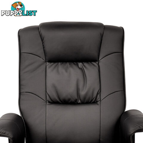 PU Leather Lounge Office Recliner Chair Ottoman Chocolate