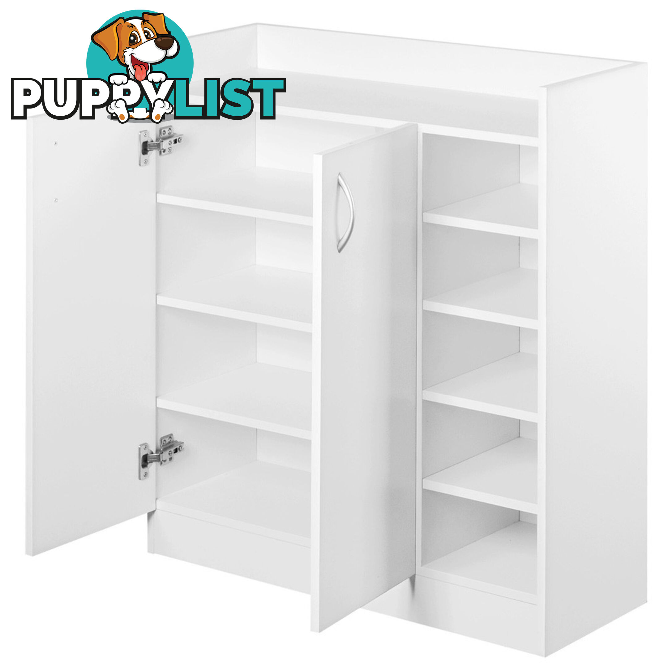 2 Doors Shoe Cabinet Storage Cupboard White