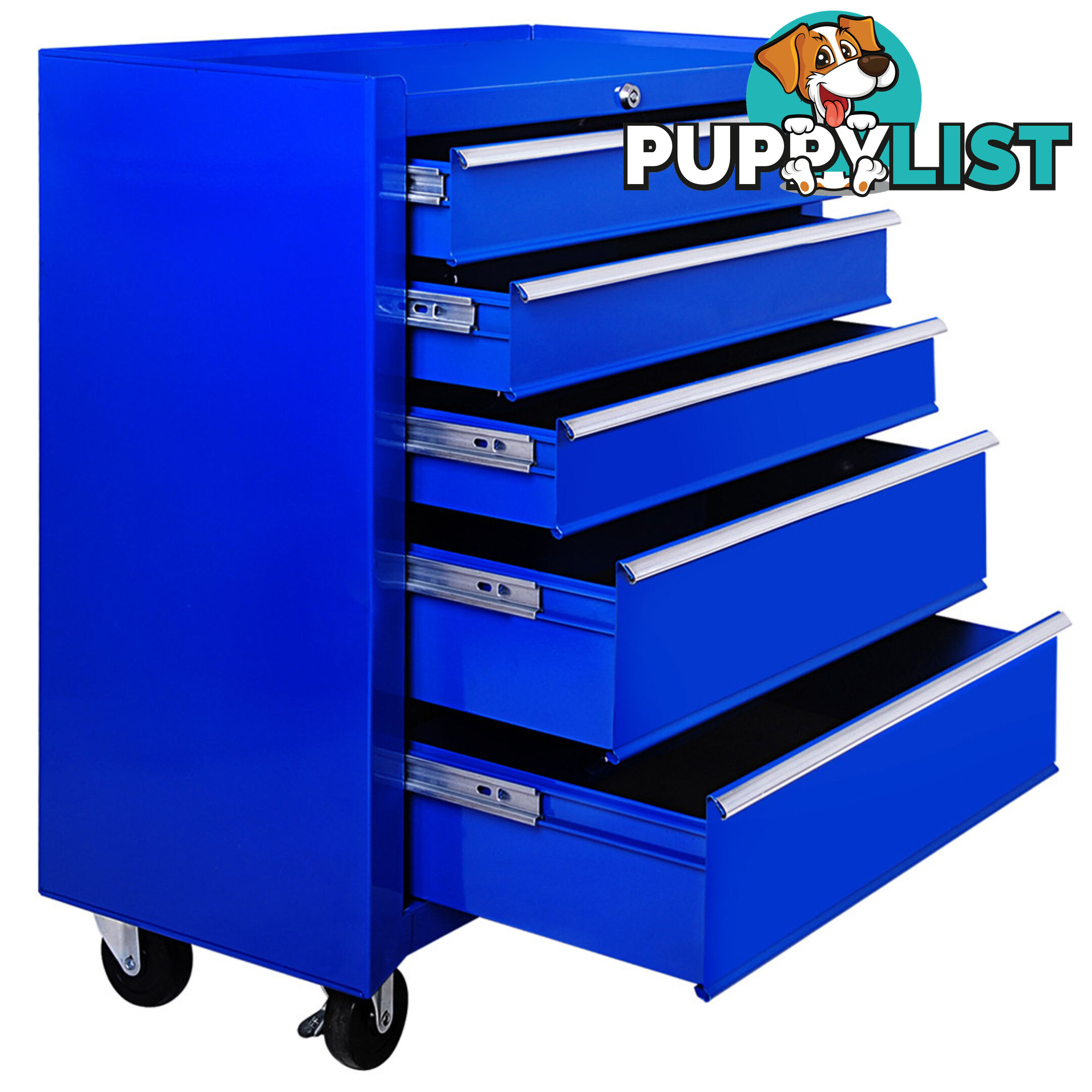 5 Drawers Roller Toolbox Cabinet  Blue