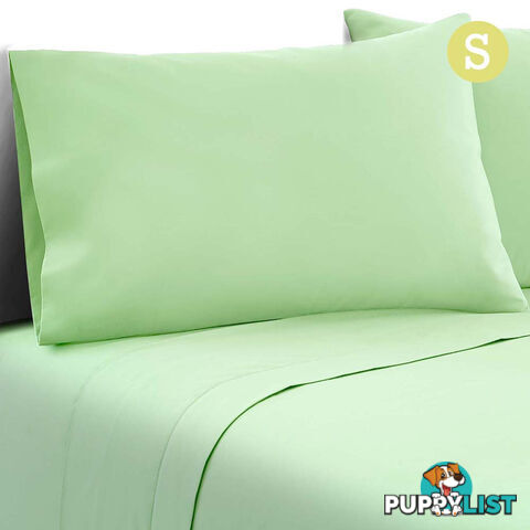 3 Piece Microfibre Sheet Set Single  Green