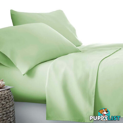 3 Piece Microfibre Sheet Set Single  Green