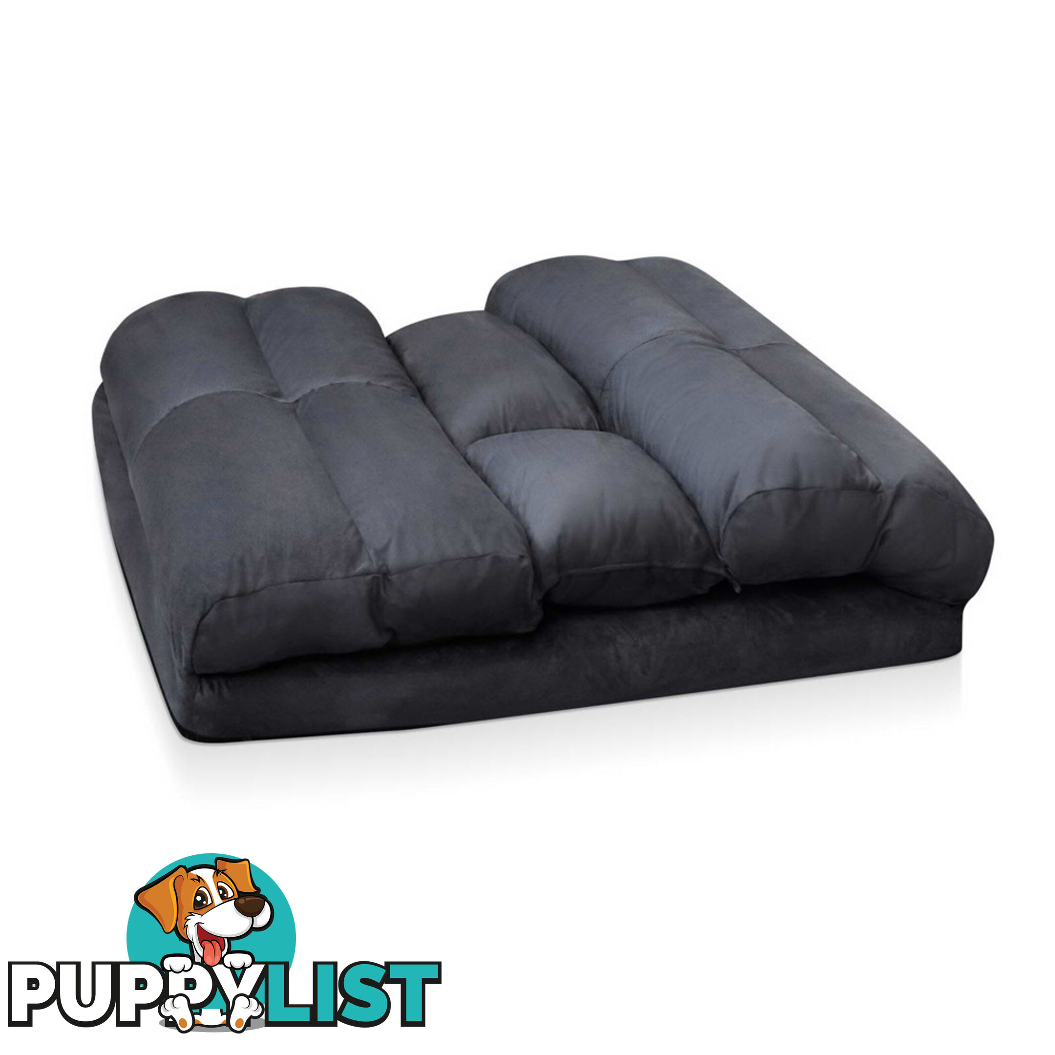 Double Size Adjustable Lounge Sofa - 5 positions Charcoal