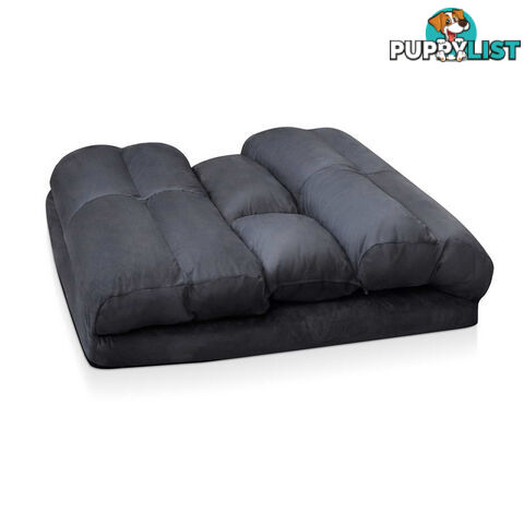 Double Size Adjustable Lounge Sofa - 5 positions Charcoal