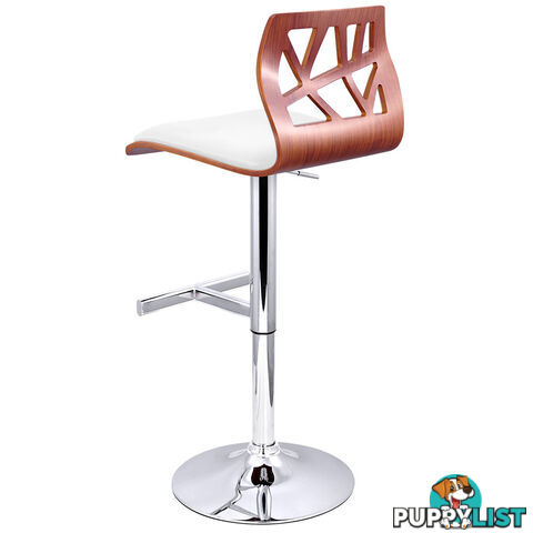 Set of 2 PVC Leather Bar Stool White