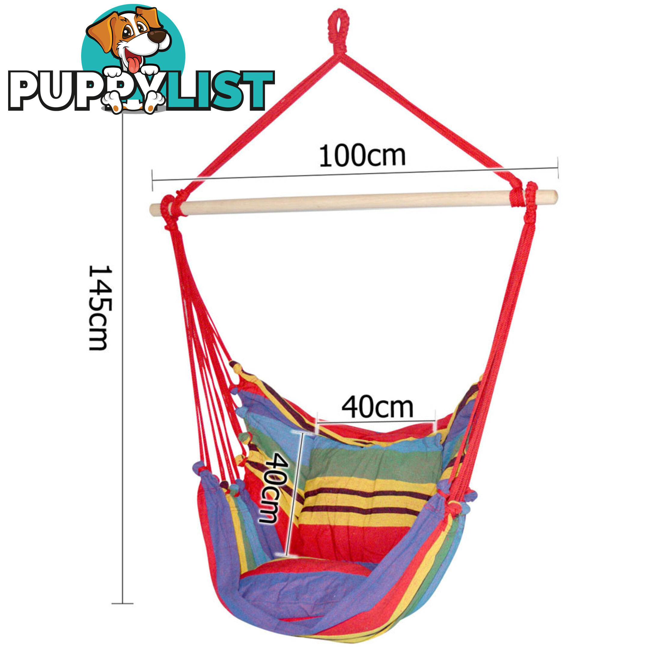 Hammock Swing Chair w/ Cushion Multi-colour