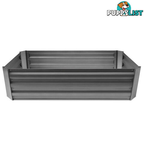 Galvanised Raised Garden Bed - 150 x 90 x 30cm - Aluminium Grey