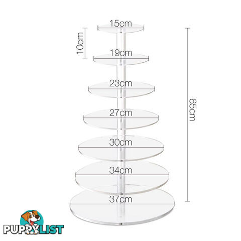 7 Tier Clear Acrylic Cake Stand 65CM