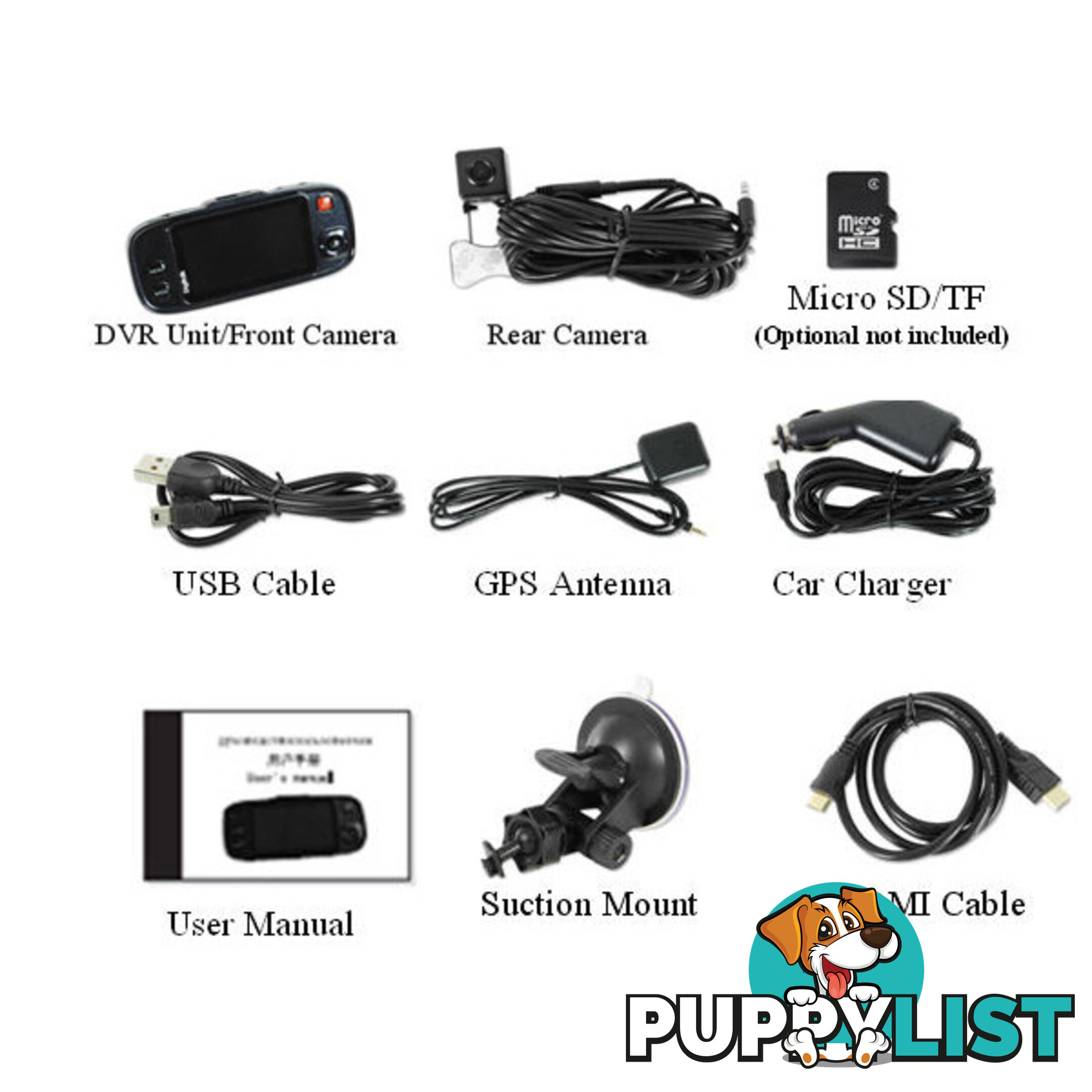 Dual Camera In-Car Digital Video Recorder (DVR)