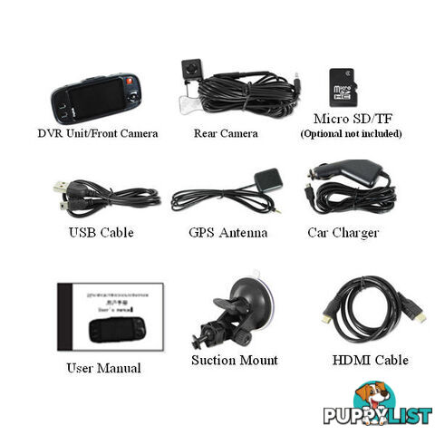 Dual Camera In-Car Digital Video Recorder (DVR)