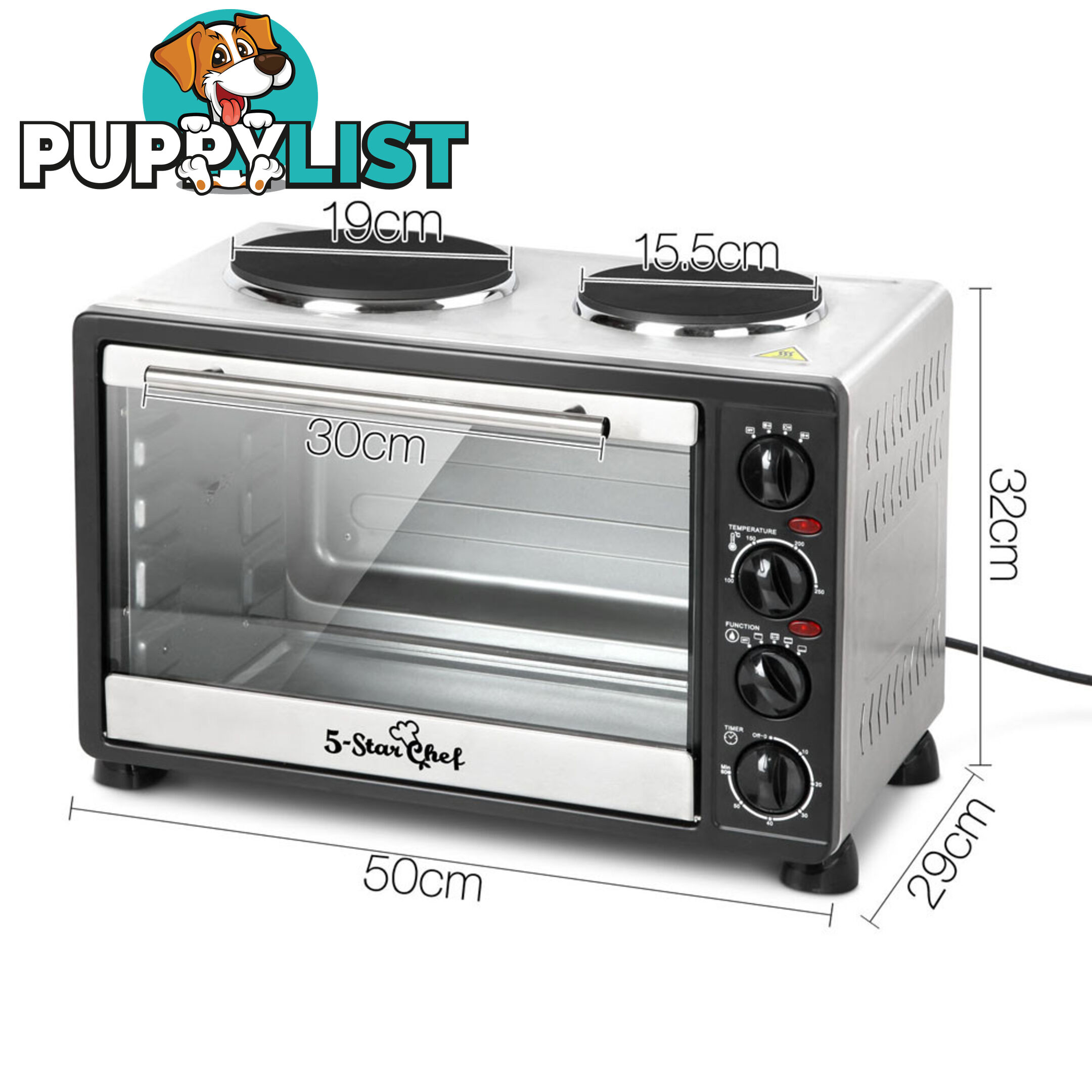 34L Benchtop Convection Oven with Twin Hot Plate