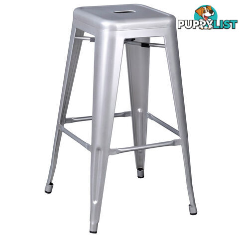 Set of 2 Steel Kitchen Bar Stool 76cm White