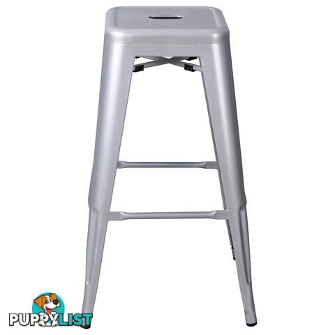 Set of 2 Steel Kitchen Bar Stool 76cm White