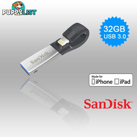 SANDISK IXPAND FLASH DRIVE SDIX30N 64GB GREY IOS USB 3.0   (SDIX30N-064G)