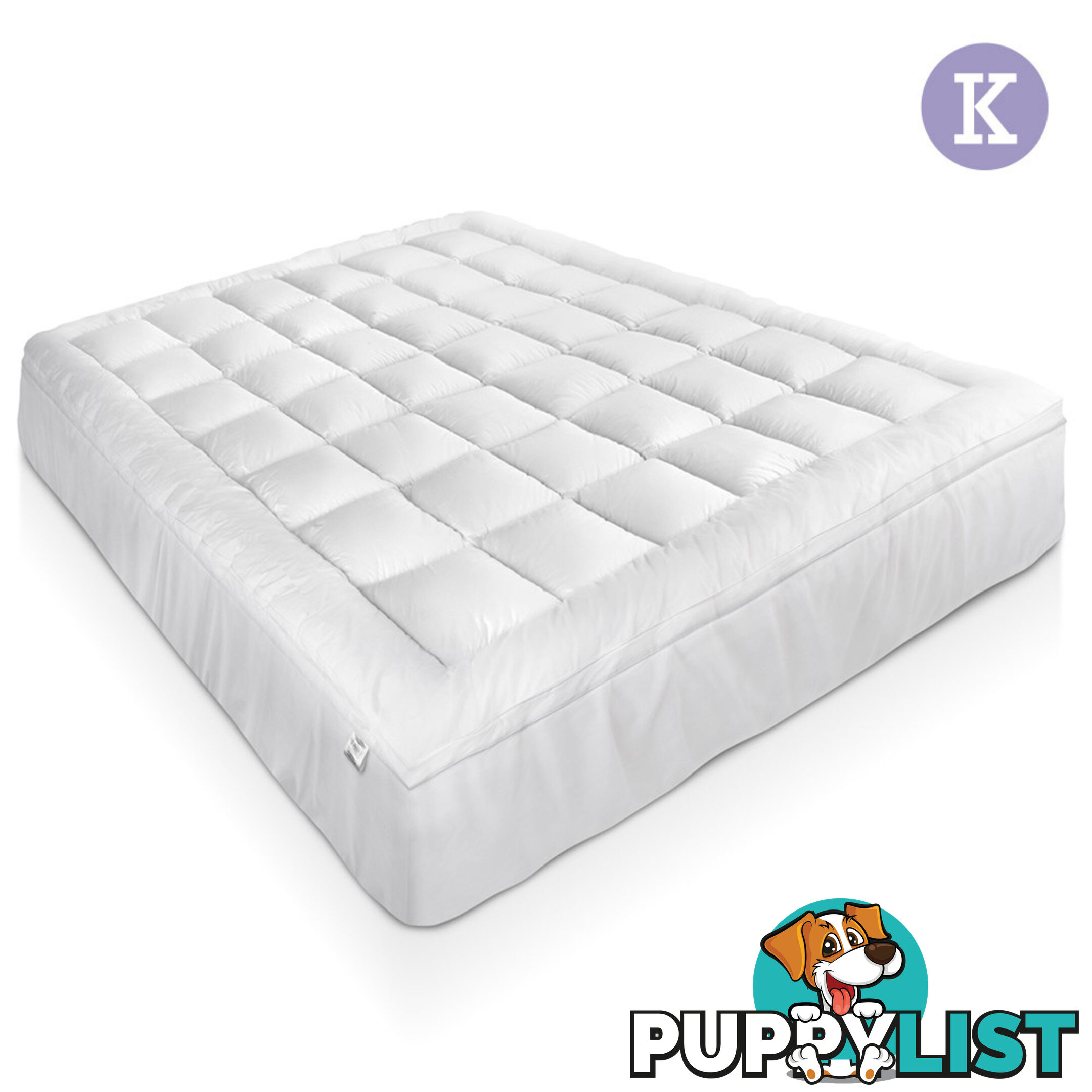 Duck Feather & Down Pillowtop Matress Topper - King