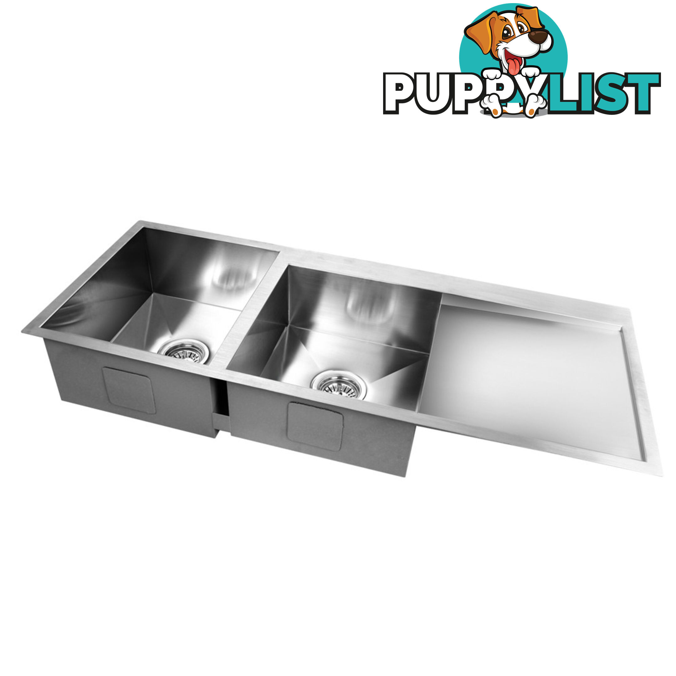 Stainless Steel Kitchen/Laundry Sink w/ Strainer Waste 440 x 440 mm