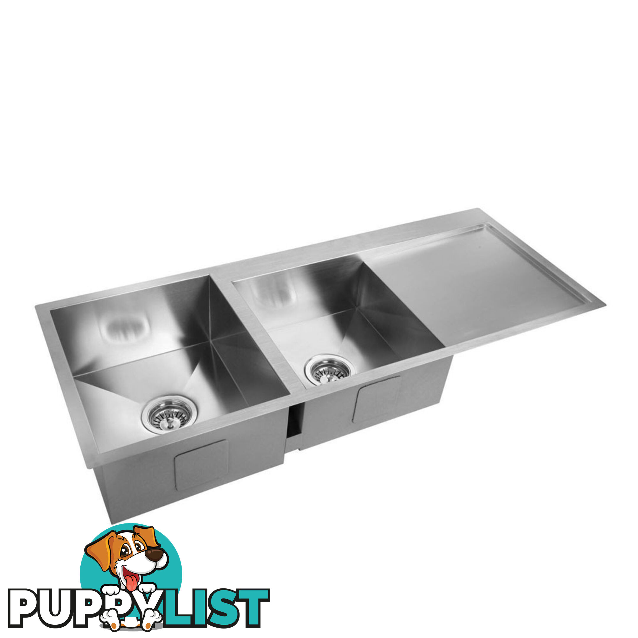 Stainless Steel Kitchen/Laundry Sink w/ Strainer Waste 440 x 440 mm