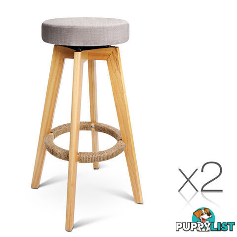 Set of 2 Tolix Replica Metal Steel Bamboo Seat Bar stool 76 cm White