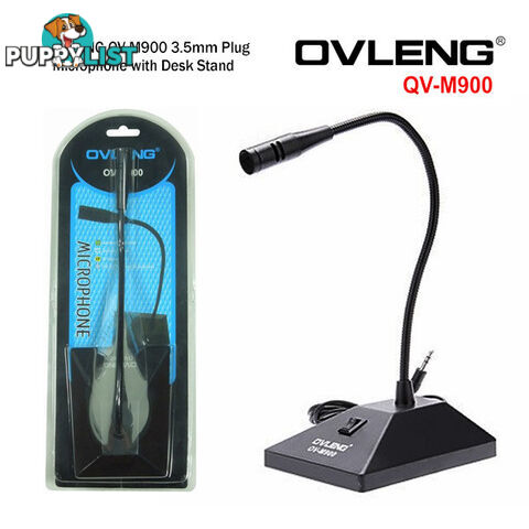 OVLENG OV-M900 3.5mm Plug Microphone with Desk Stand (Network Omnidirectional for Online Chat)