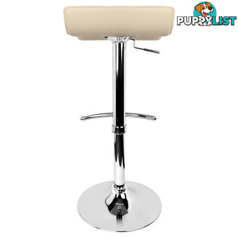 Set of 2 PVC Leather Kitchen Bar Stool Black