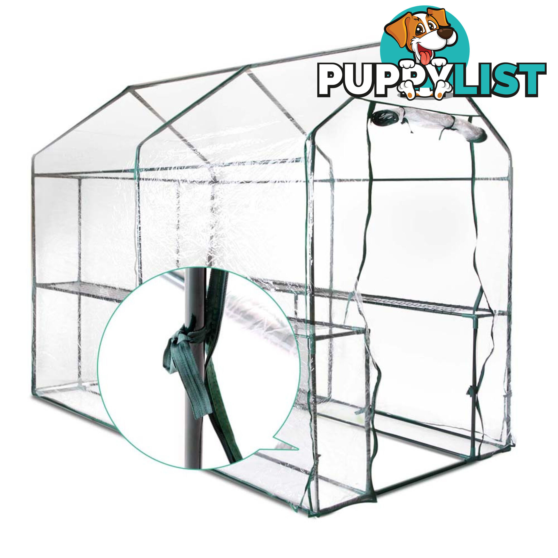 Greenhouse with Transparent PVC Cover - 1.9M x 1.2M