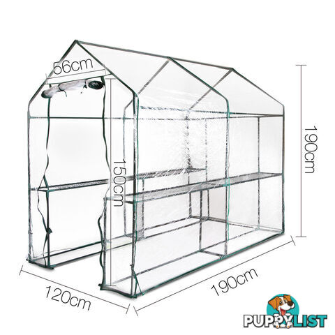 Greenhouse with Transparent PVC Cover - 1.9M x 1.2M