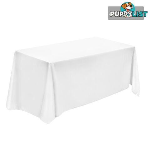 6 Pcs Wedding Table Cloth Rectangle 259cm White