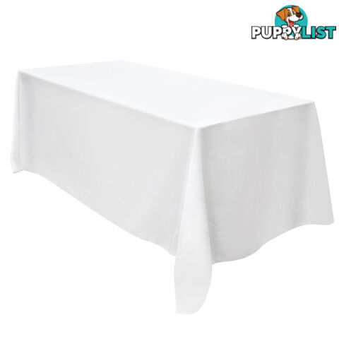 6 Pcs Wedding Table Cloth Rectangle 259cm White