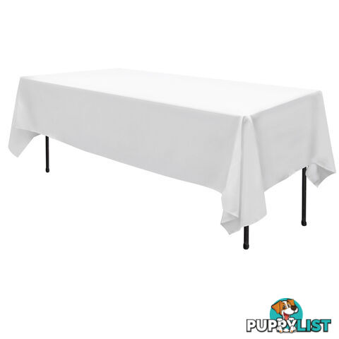 6 Pcs Wedding Table Cloth Rectangle 259cm White