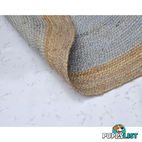 Jute Round Grey Rug Grey & Natural 200x200cm