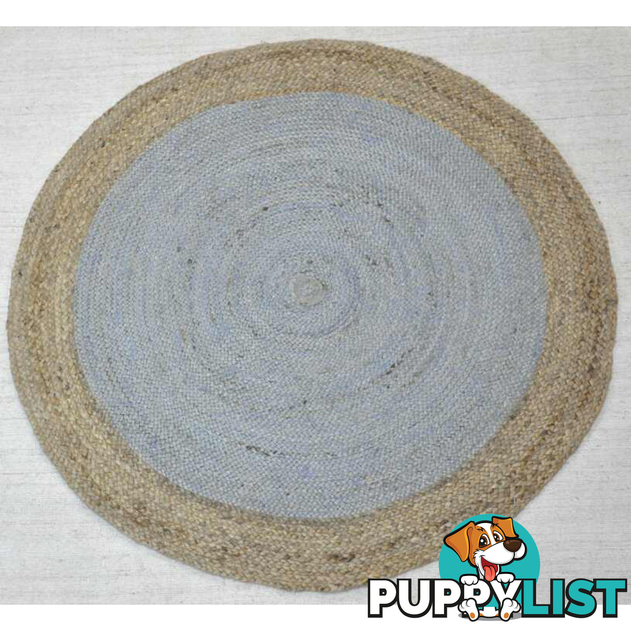 Jute Round Grey Rug Grey & Natural 200x200cm