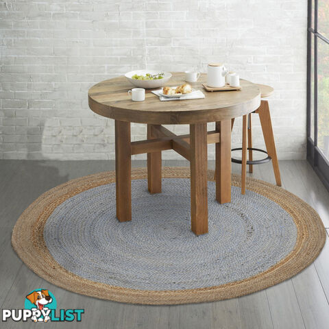 Jute Round Grey Rug Grey & Natural 200x200cm