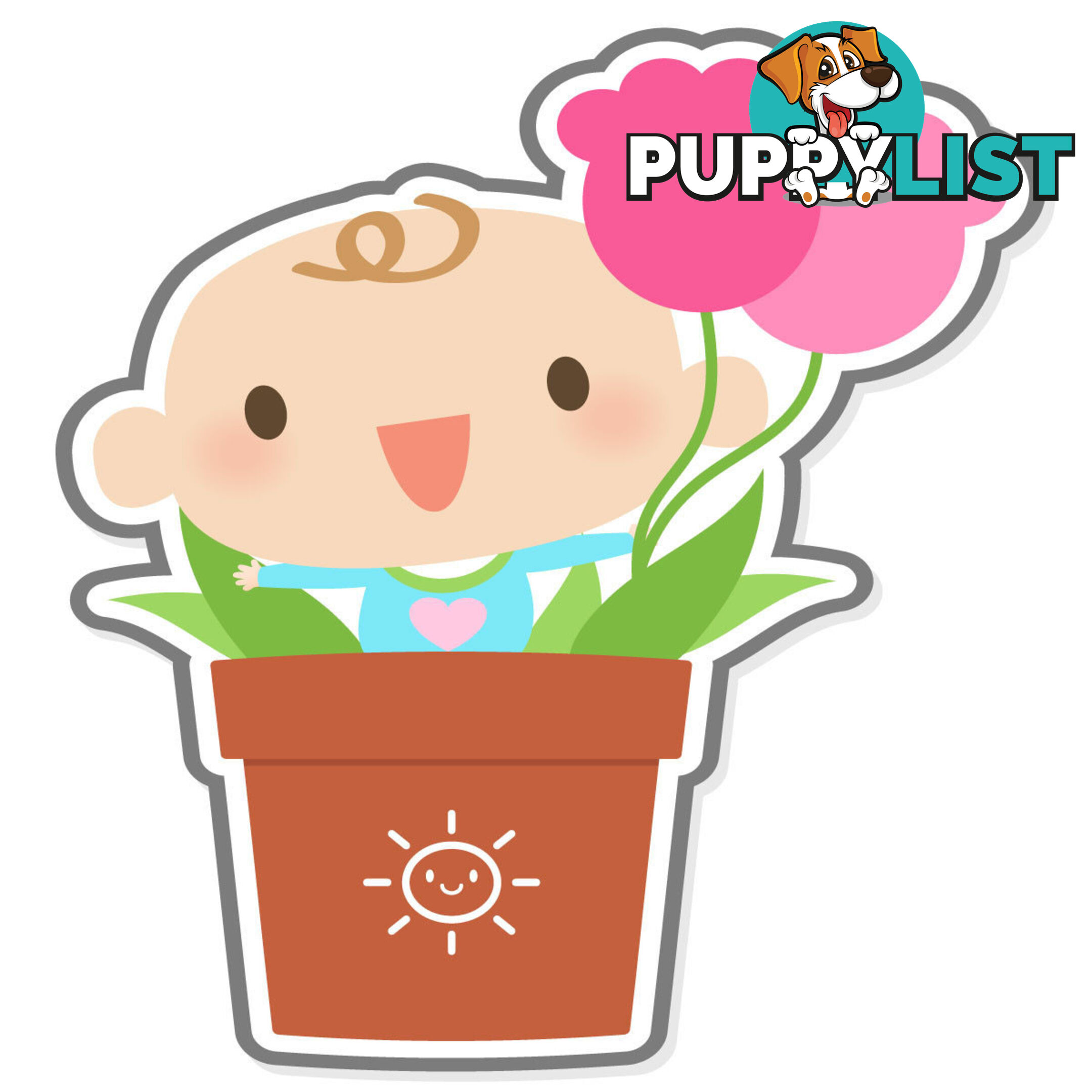 Flowerpot Boy Wall Stickers - Totally Movable