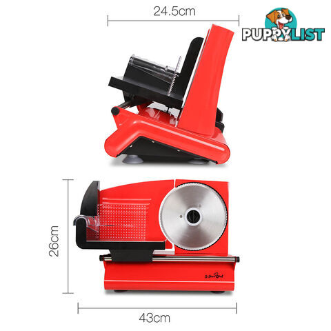 150W  Meat Slicer with Stainless Steel Blade - Red