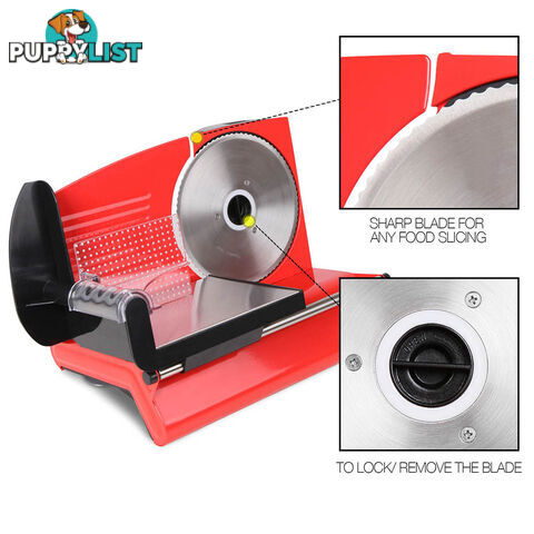 150W  Meat Slicer with Stainless Steel Blade - Red