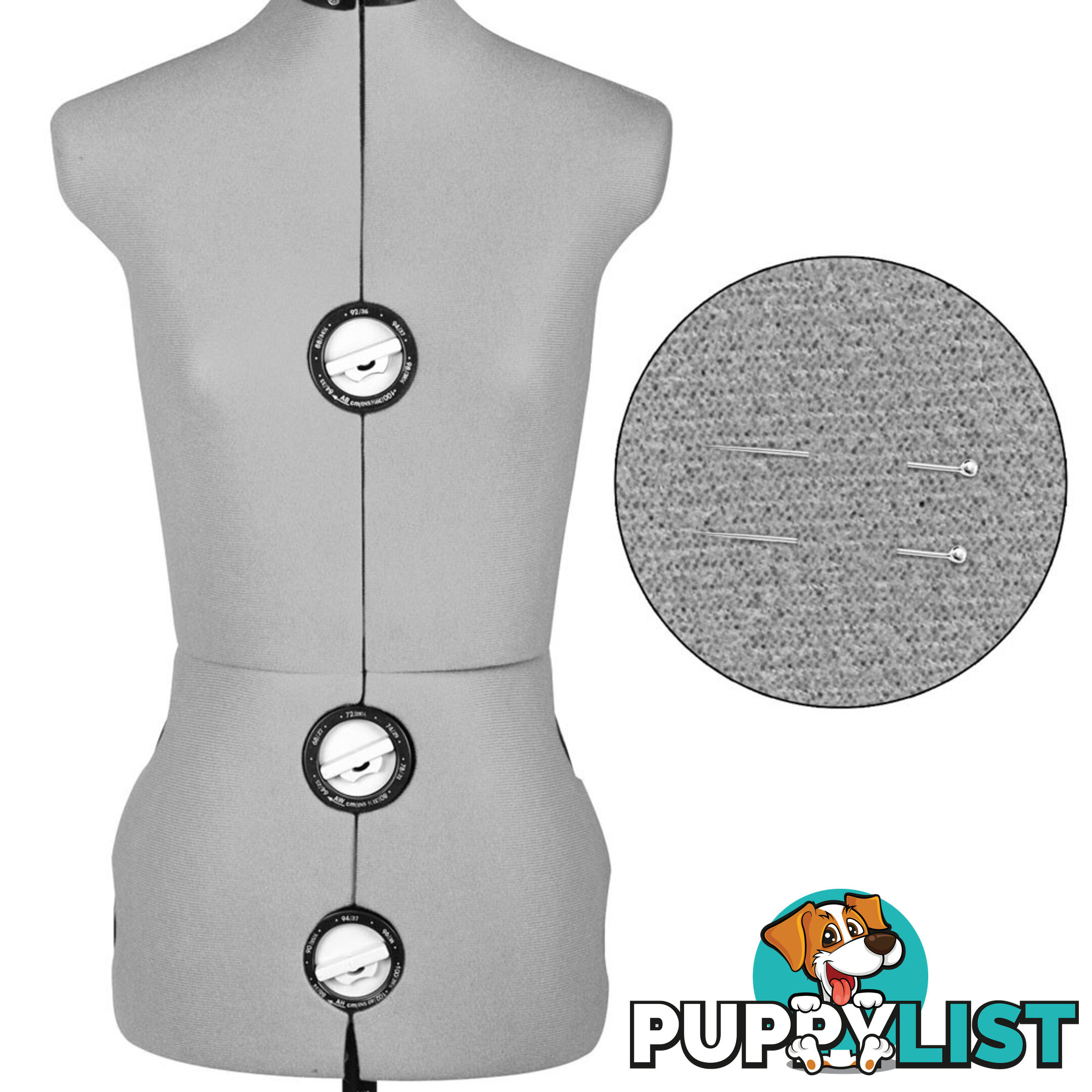 Adjustable Dressmaking Mannequin SZ8-14 - Grey