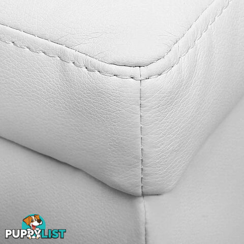 Large Ottoman PU Leather Chest Storage Box Foot Stool White