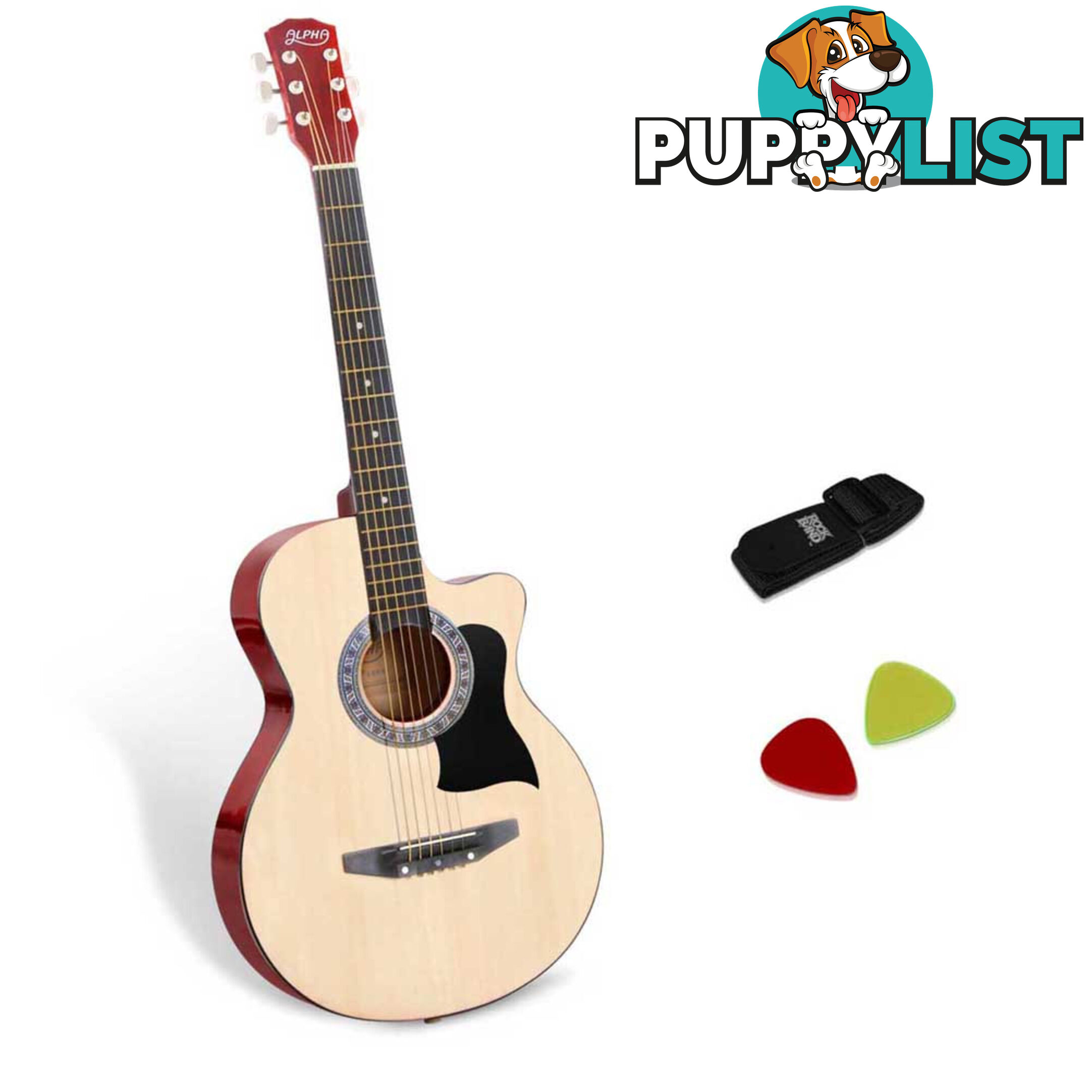 38 Inch Wooden Acoustic Guitar Natural