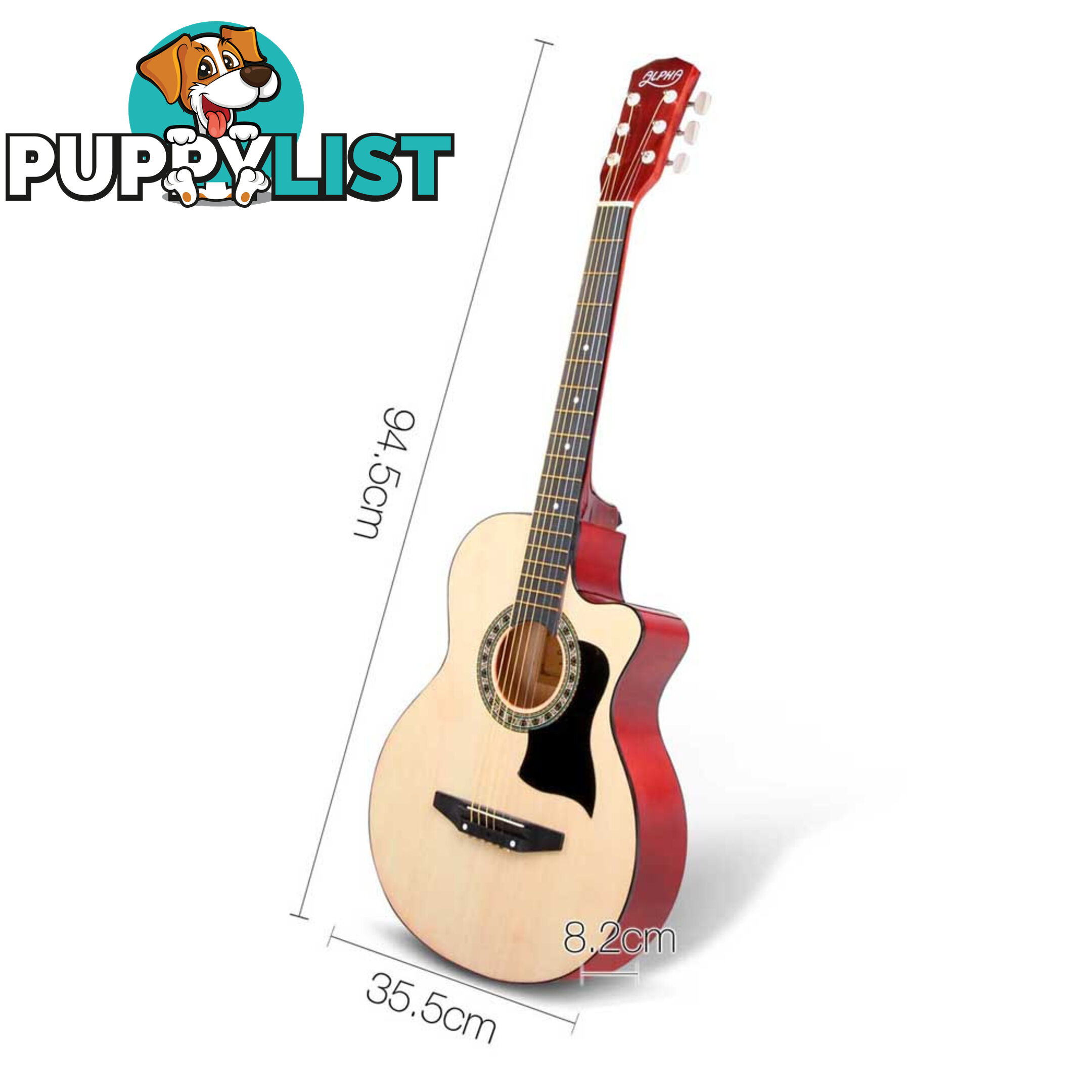 38 Inch Wooden Acoustic Guitar Natural