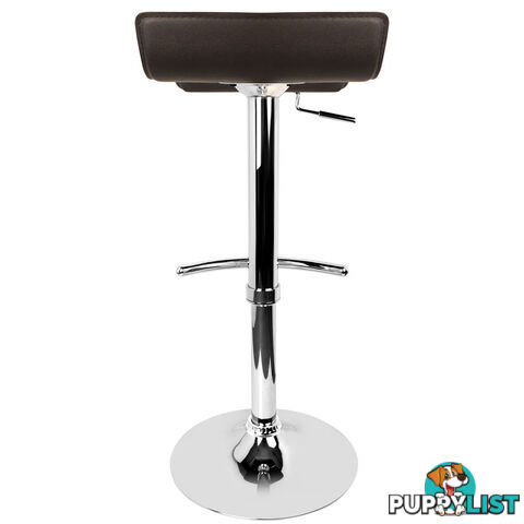 Set of 2 PVC Leather Kitchen Bar Stool White