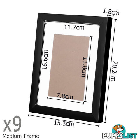 23 pcs Photo Frames Set Wall Black