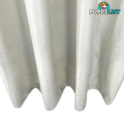 Set of 2 ArtQueen 3 Pass Eyelet Blockout Curtain Ecru 240cm - 310GSM