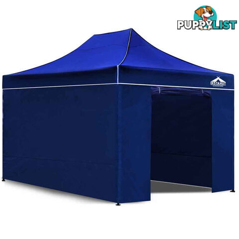 3x4.5 Pop Up Gazebo Hut with Sandbags Blue