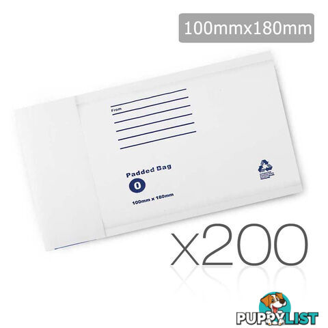 Bubble Padded Mail Envelopes 200pcs 100mm x 180mm