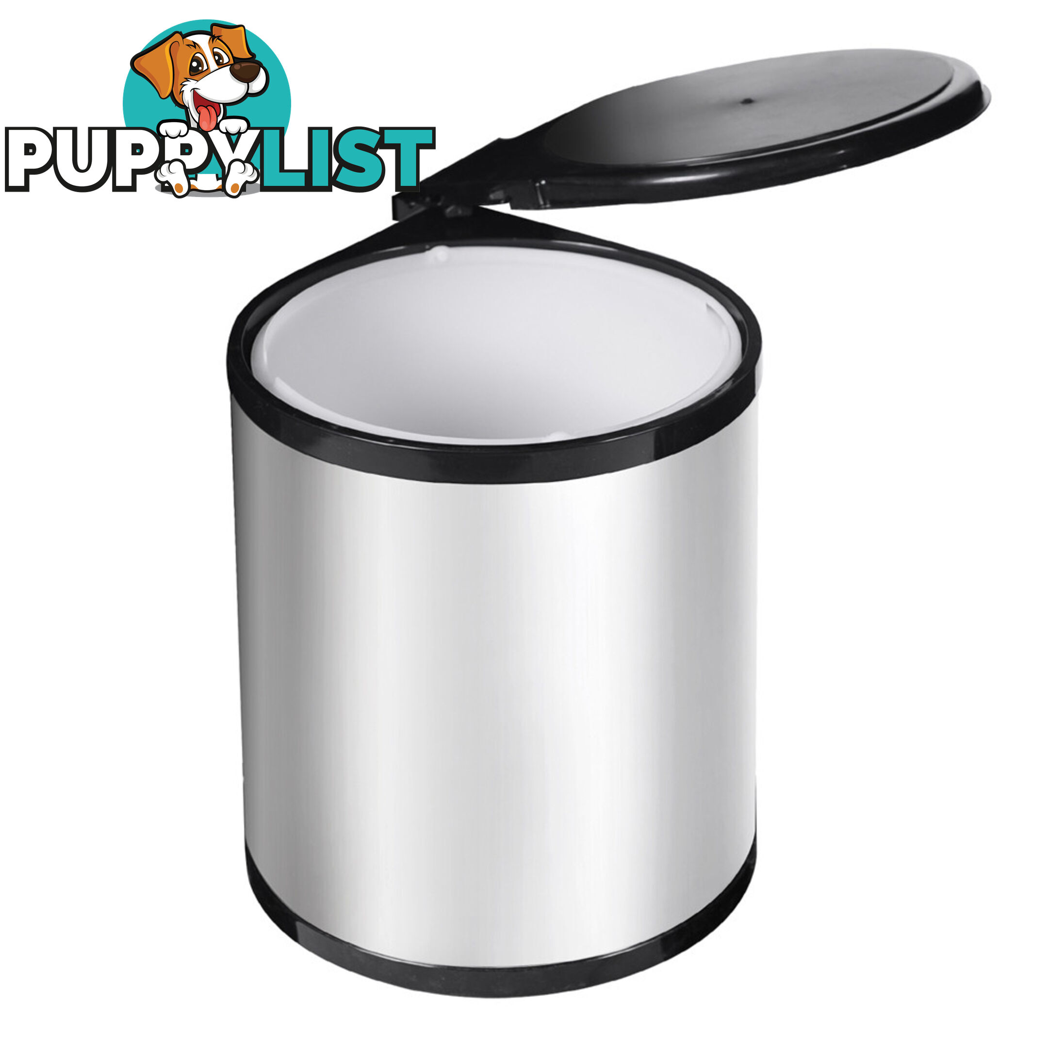 Auto Swing Out Lid Stainless Steel Bin 14L