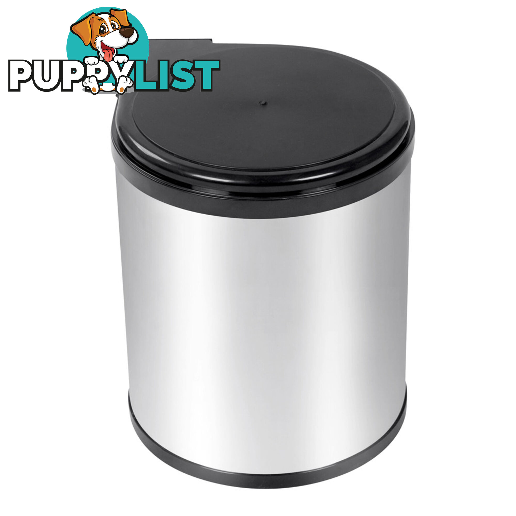 Auto Swing Out Lid Stainless Steel Bin 14L