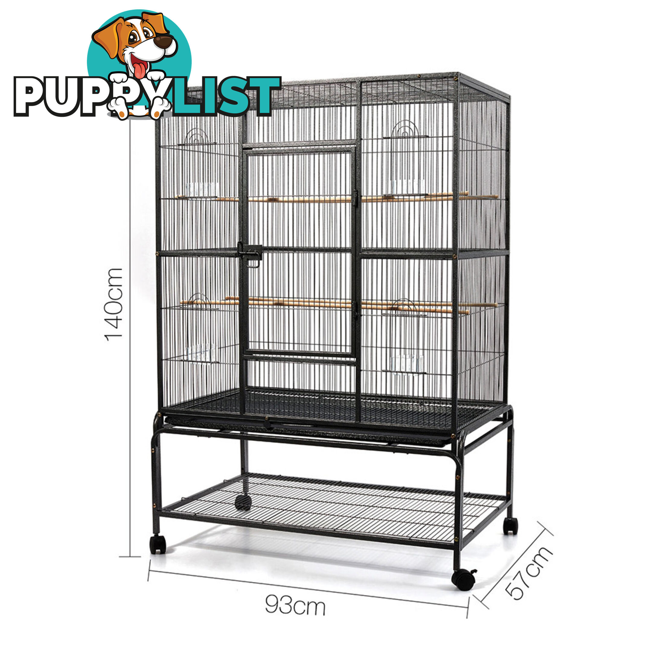 Pet Bird Cage Black Large - 140CM