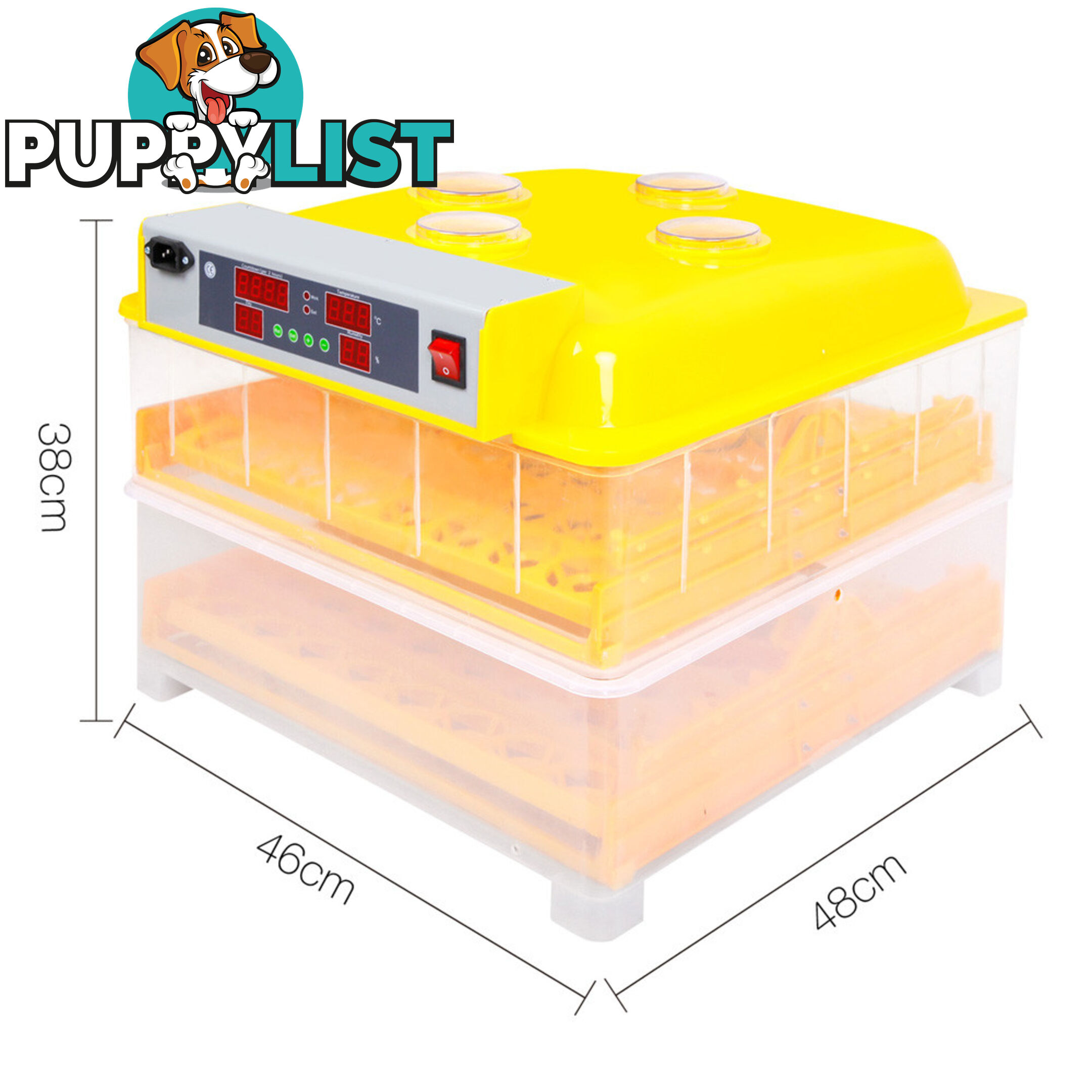 Automatic 112 Egg Incubator Yellow