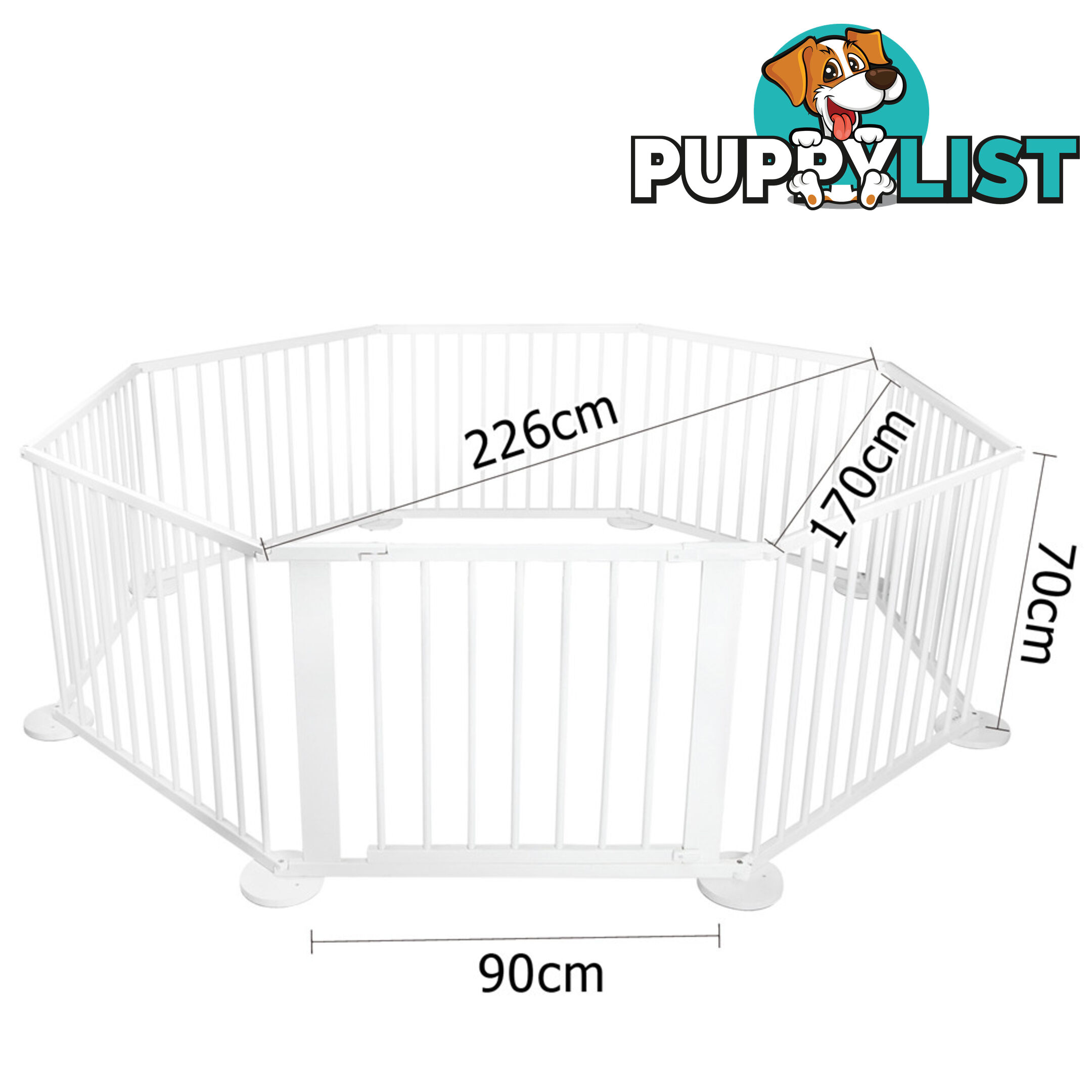 Baby Natural White Wooden Playpen